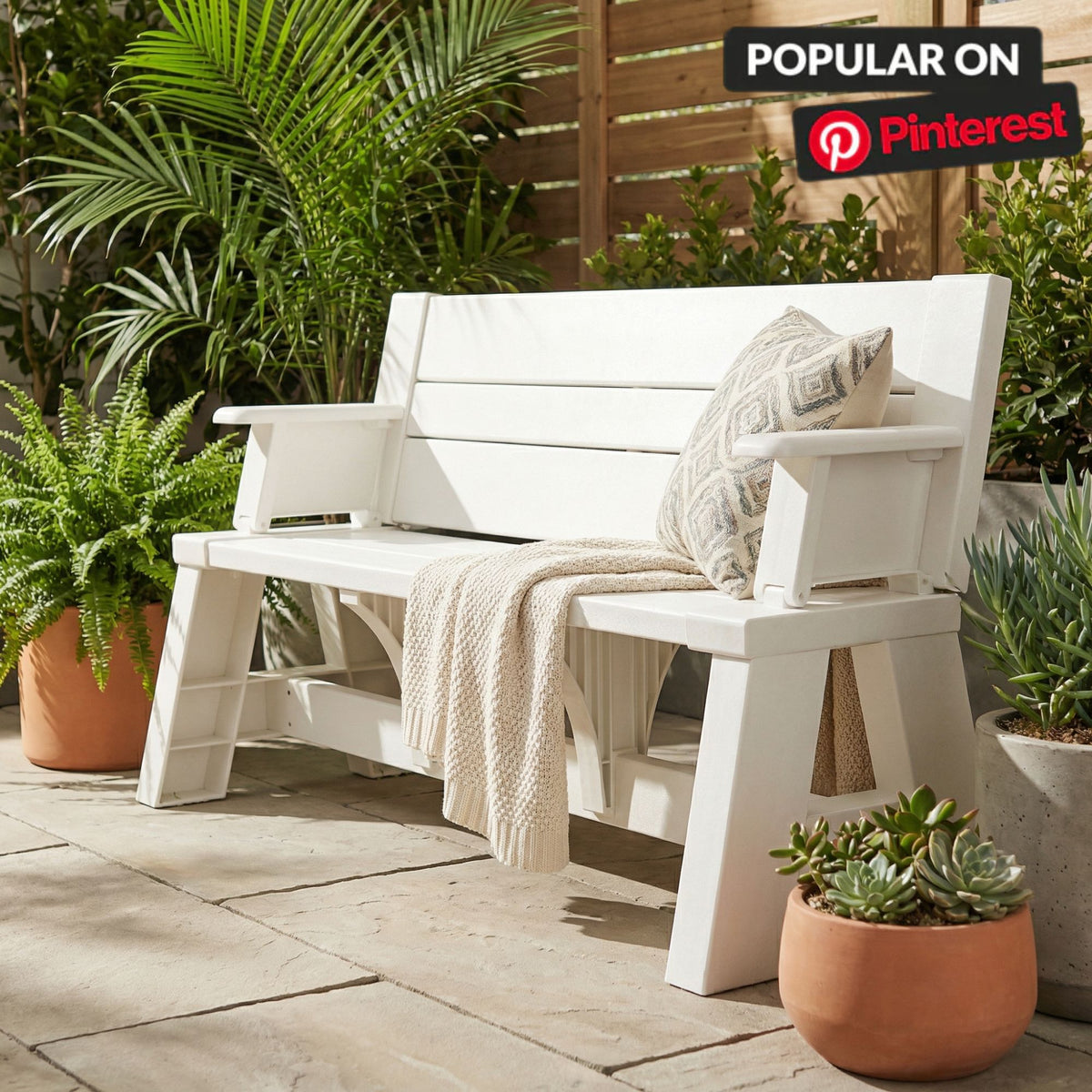 2-in-1 Convertible Bench to Picnic Table