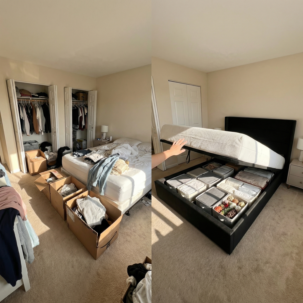 Effortless Storage Bed: Wingback Luxury Guaranteed