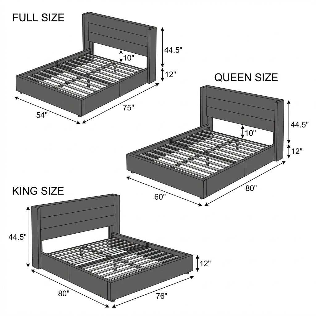 Effortless Storage Bed: Wingback Luxury Guaranteed